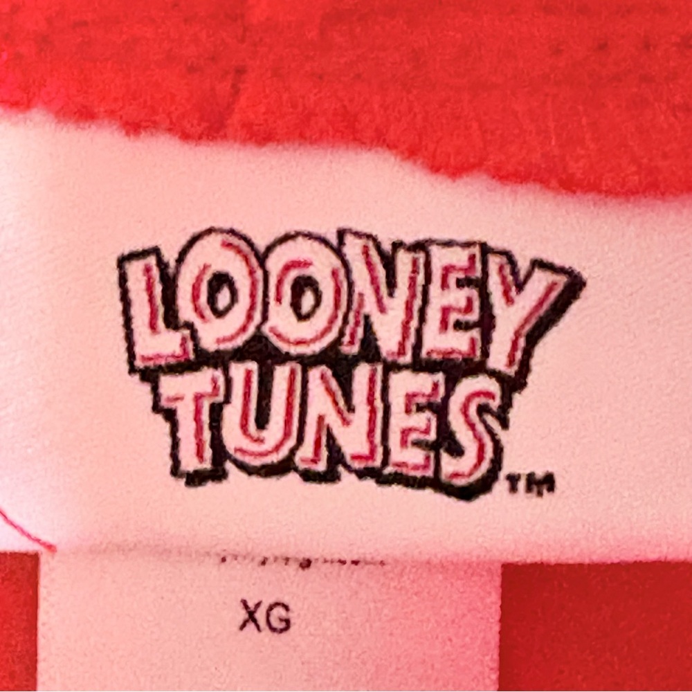 Looney Tunes Graphic Print Women’s Red Hoodie XL Pullover Fleece Top - Picture 7 of 7